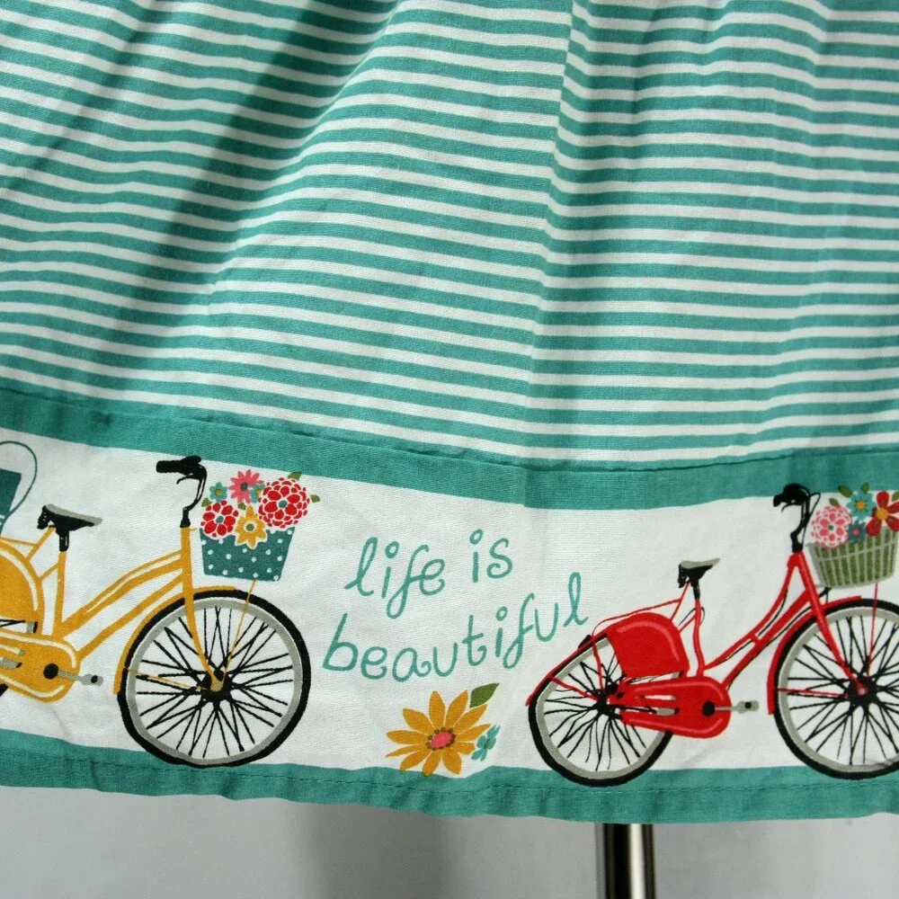 NEW Kay Dee Designs Floral Embroidered Bicycle Stripe Dot Kitchen Bib Full Apron